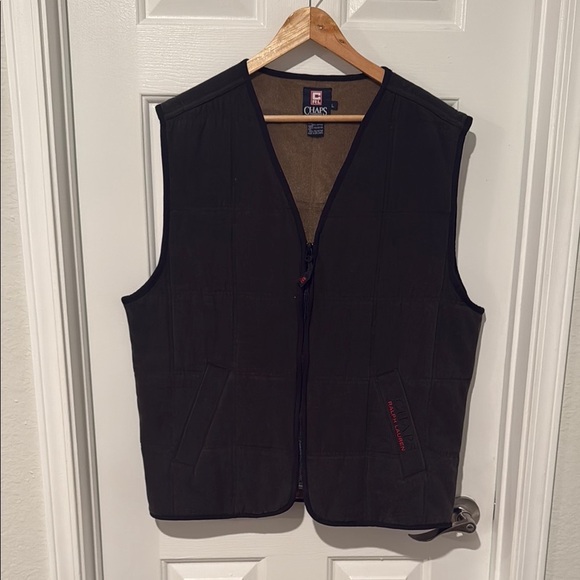Vintage Ralph Lauren Chaps Vest Mens Large Full Zip Insulated Outdoor Pockets - Picture 1 of 12